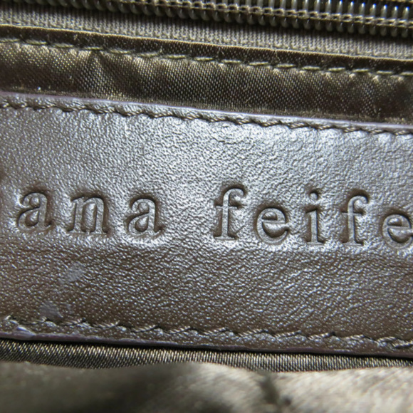 Jana Feifer Brown Tote Leather PVC Inside Pockets - Picture 3 of 3
